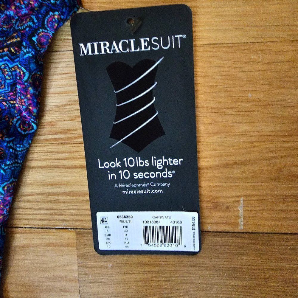 Miraclesuit Womens Danube Bleu Captivate Underwire One-Piece Swimsuit Size 8 - Picture 12 of 13